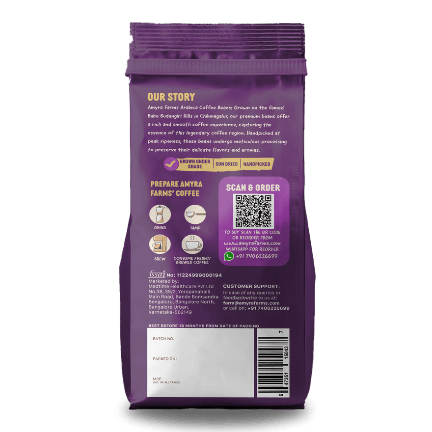 Arabica · Medium Roast — back of pack