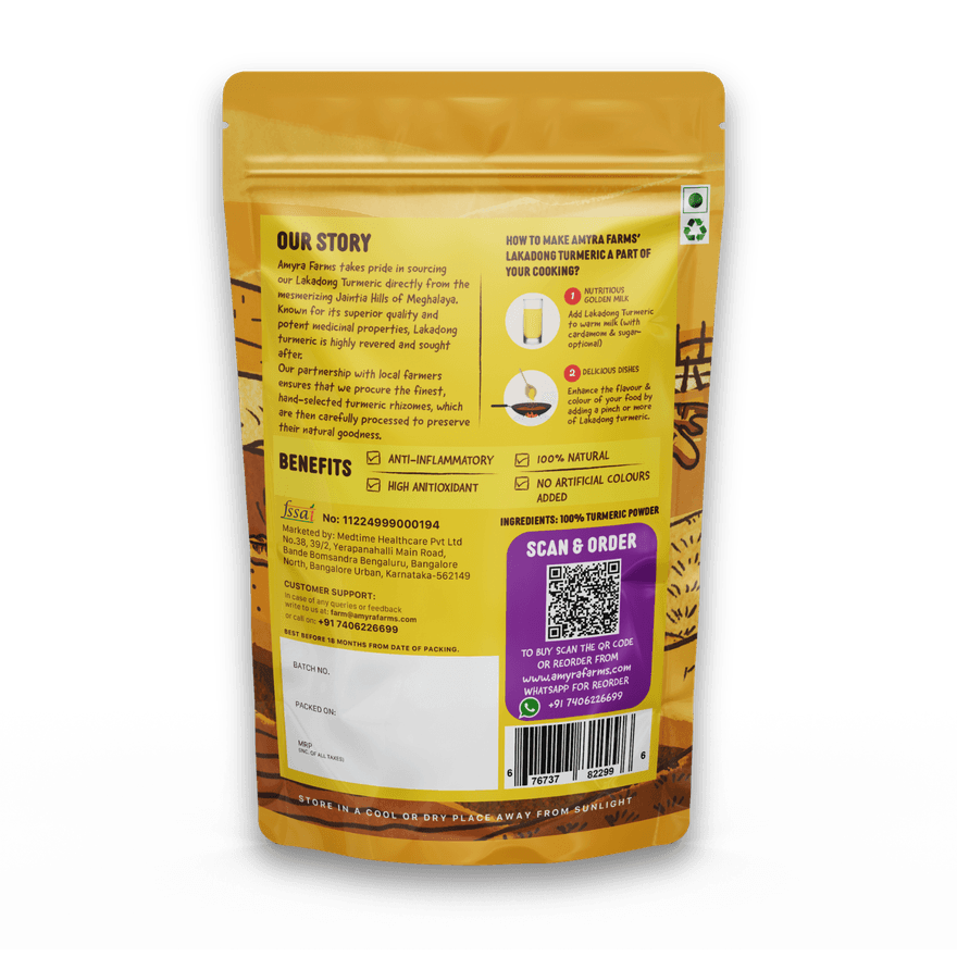 Lakadong Turmeric — back of pack